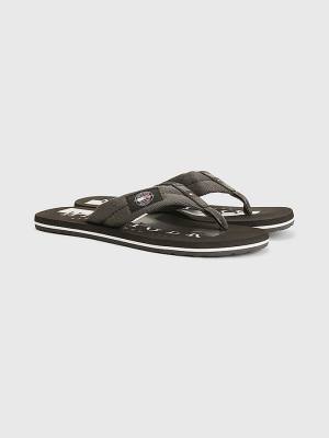 Muške Tommy Hilfiger Logo Patch Flip-Flops Sandale Siva | TH326CBH