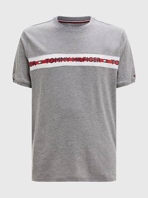 Muške Tommy Hilfiger Logo Stripe Pidžama Siva | TH795NWJ