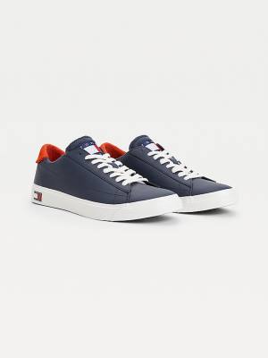 Muške Tommy Hilfiger Low-Top Vulcanised Patike Plava | TH932JWV