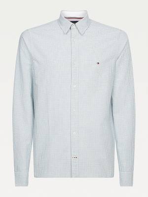 Muške Tommy Hilfiger Micro Check Slim Fit Oxford Košulje Plava | TH942ILM