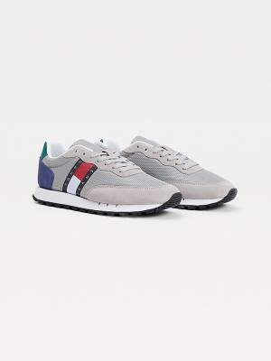 Muške Tommy Hilfiger Mixed Panel Patike Siva | TH107BYW