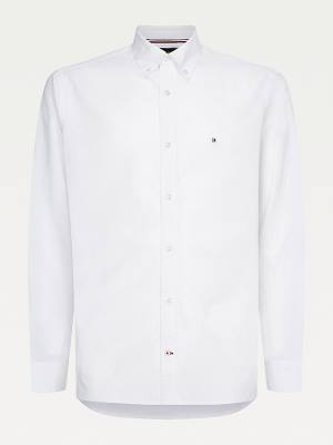 Muške Tommy Hilfiger Natural Soft Poplin Regular Fit Košulje Bela | TH824PLB