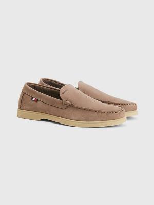 Muške Tommy Hilfiger Nubuck Leather Loafer Casual Cipele Kaki | TH804MDR