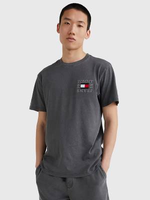 Muške Tommy Hilfiger Organic Cotton Boxy Majice Crna | TH605JWC