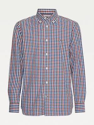 Muške Tommy Hilfiger Organic Cotton Gingham Regular Fit Košulje Crveni | TH326SKB