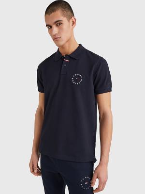 Muške Tommy Hilfiger Organic Cotton Pique Regular Fit Polo Majice Plava | TH913IWS