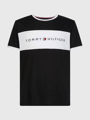 Muške Tommy Hilfiger Original Colour-Blocked Logo Pidžama Crna | TH561RYA