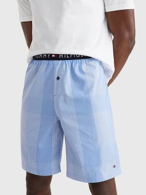 Muške Tommy Hilfiger Original Woven Print Shorts Pidžama Plava | TH907VRX