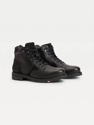 Muške Tommy Hilfiger Outdoor Mixed Panel Ankle Čizme Crna | TH651NOT