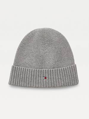 Muške Tommy Hilfiger Pima Cotton Cashmere Cuffed Beanie Kape Siva | TH124DUE