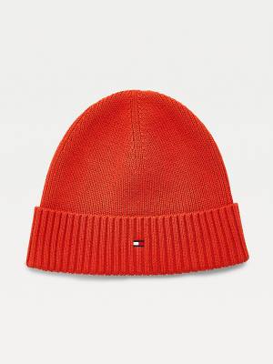 Muške Tommy Hilfiger Pima Cotton Cashmere Cuffed Beanie Kape Narandžasta | TH864PXB