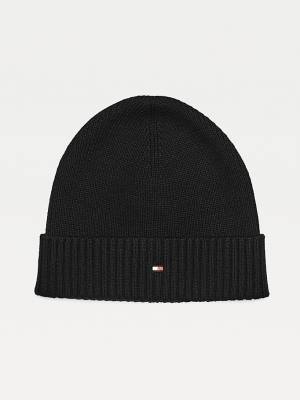 Muške Tommy Hilfiger Pima Cotton Cashmere Cuffed Beanie Kape Crna | TH982JHZ