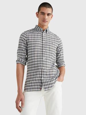 Muške Tommy Hilfiger Plaid Check Slim Fit Oxford Košulje Plava | TH875LIF