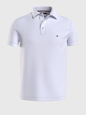 Muške Tommy Hilfiger Plus Bubble Weave Polo Majice Bela | TH973OMF