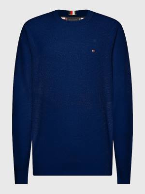 Muške Tommy Hilfiger Plus Crew Neck Jumper Džemper Plava | TH406KVD