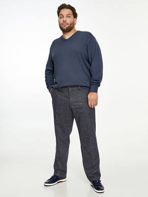 Muške Tommy Hilfiger Plus Denton Fitted Straight Wool-Look Pantalone Plava | TH915WMA