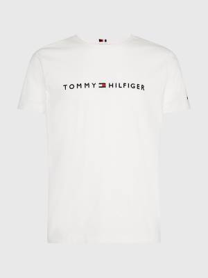 Muške Tommy Hilfiger Plus Organic Cotton Logo Majice Bela | TH408VYS