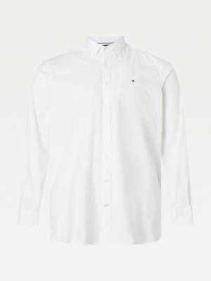 Muške Tommy Hilfiger Plus Stretch Cotton Poplin Košulje Bela | TH073IAU