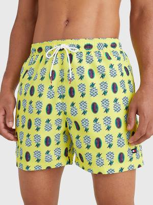 Muške Tommy Hilfiger Print Drawstring Mid Length Shorts Kupaći Kostimi Žuta | TH748LUX