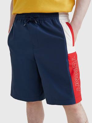 Muške Tommy Hilfiger Relaxed Fit Basketball Šortsevi Plava | TH526SIR