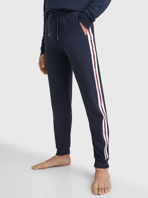 Muške Tommy Hilfiger Repeat Logo Drawstring Joggers Pidžama Plava | TH294GRI