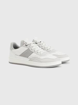 Muške Tommy Hilfiger Retro Court Cupsole Mixed Patike Siva | TH485PGL