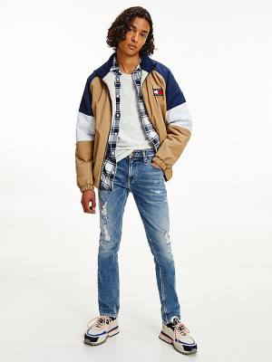 Muške Tommy Hilfiger Scanton Slim Distressed Faded Farmerke Denim Plava | TH590AJG