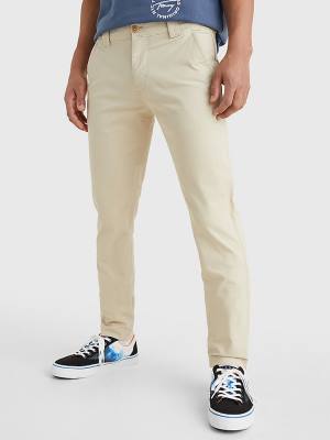 Muške Tommy Hilfiger Scanton Slim Fit Chinos Pantalone Bež | TH084JNW