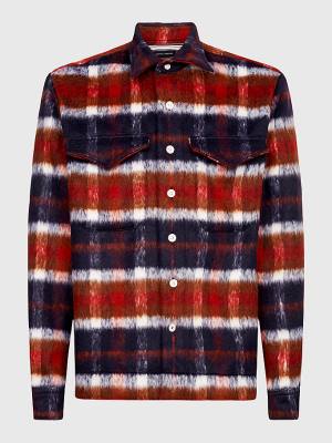 Muške Tommy Hilfiger Shadow Check Relaxed Fit Overshirt Košulje Plava | TH320GHX