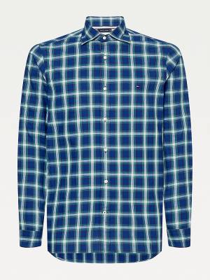 Muške Tommy Hilfiger Shadow Check Slim Fit Košulje Plava | TH360MCP