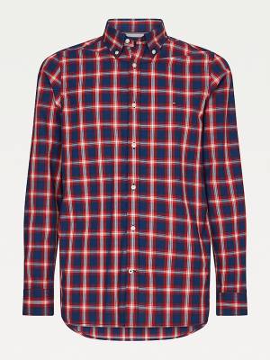 Muške Tommy Hilfiger Shadow Check Slim Fit Košulje Plava | TH649HTI