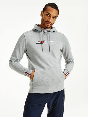 Muške Tommy Hilfiger Sport Essential Organic Cotton Duks Hoodie Siva | TH426NXA