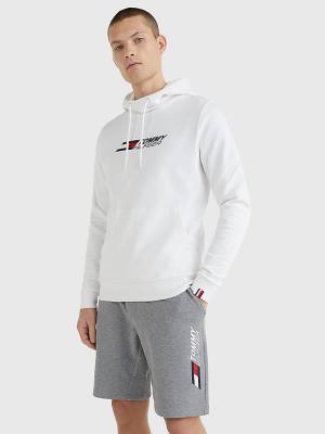 Muške Tommy Hilfiger Sport Essential TH Cool Duks Hoodie Bela | TH815KUW