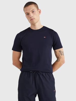 Muške Tommy Hilfiger Sport Slim Fit Logo Training Majice Plava | TH593LYH