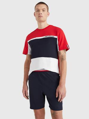 Muške Tommy Hilfiger Sport TH Cool Colour-Blocked Majice Bela | TH350KPQ