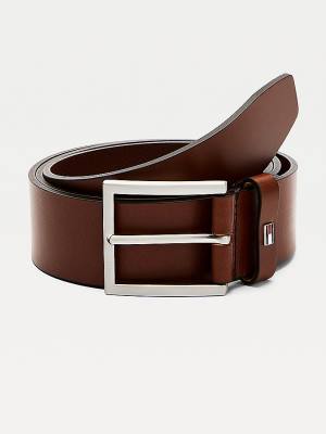 Muške Tommy Hilfiger Square Buckle Leather Kaiševi Braon | TH365JRU