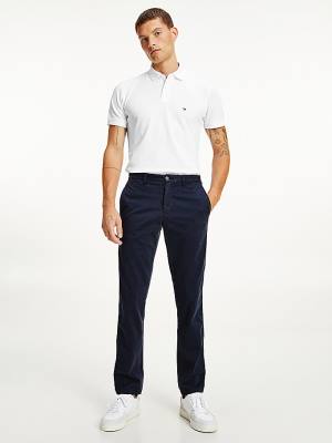 Muške Tommy Hilfiger Stretch Cotton Chinos Pantalone Plava | TH632QZH