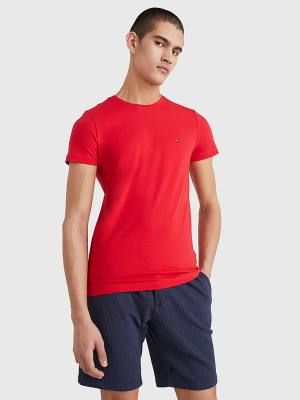 Muške Tommy Hilfiger Stretch Organic Cotton Slim Fit Majice Crveni | TH138OBJ