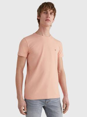 Muške Tommy Hilfiger Stretch Organic Cotton Slim Fit Majice Narandžasta | TH863GMK