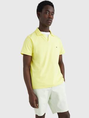 Muške Tommy Hilfiger TH Flex Slim Fit Polo Majice Žuta | TH159MHV