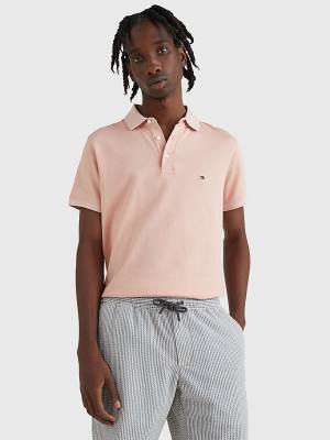 Muške Tommy Hilfiger TH Flex Slim Fit Polo Majice Roza | TH320JNB