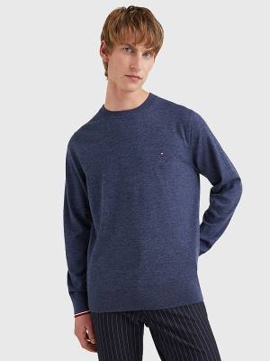 Muške Tommy Hilfiger TH Flex Tipped Cuffs Jumper Džemper Plava | TH091MCJ