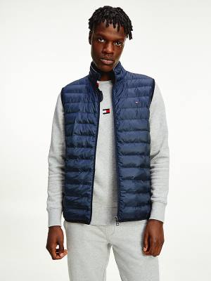 Muške Tommy Hilfiger TH Warm Packable Padded Gilet Kaputi Plava | TH201RZH