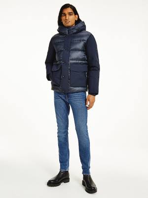 Muške Tommy Hilfiger TH Warm Tech Filled Puffer Jakna Plava | TH453IBV