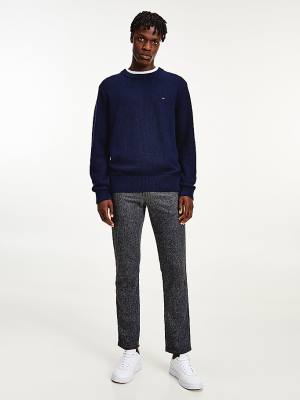 Muške Tommy Hilfiger Textured Relaxed Fit Jumper Džemper Plava | TH293YXC