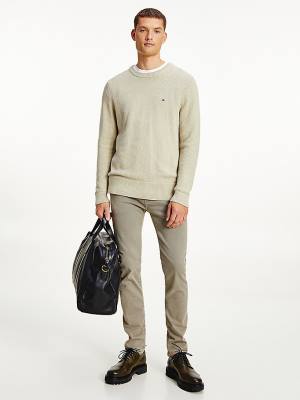 Muške Tommy Hilfiger Textured Relaxed Fit Jumper Džemper Kaki | TH314YVZ