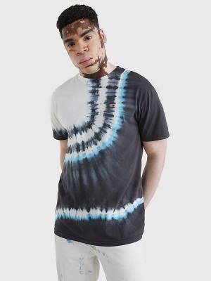 Muške Tommy Hilfiger Tie Dye Organic Cotton Majice Crna | TH720ZPC