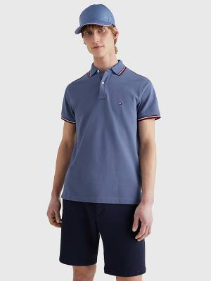 Muške Tommy Hilfiger Tipped Slim Fit Polo Majice Plava | TH586LJP