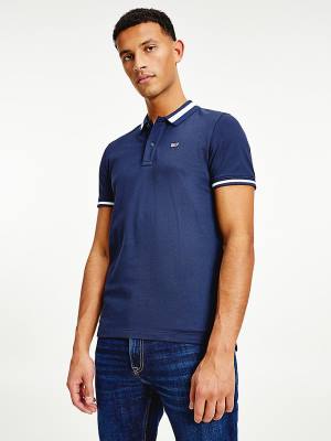 Muške Tommy Hilfiger Tipped Stretch Slim Fit Polo Majice Plava | TH094NXH