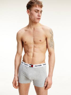 Muške Tommy Hilfiger Tommy 85 Stretch Cotton Logo Trunks Donji veš Siva | TH042CRT